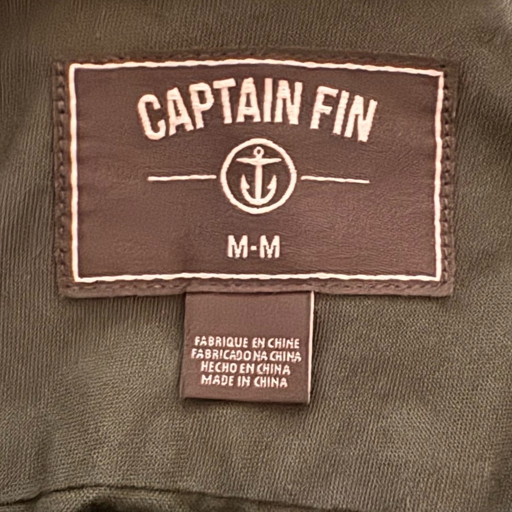 Captain Fin Gaslight Short Sleeve Button Up Shirt Green Mens Medium - Picture 3 of 5
